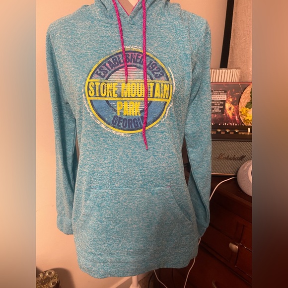 Source Unknown Teal Hoodie with Pink and Yellow Details - Picture 1 of 5